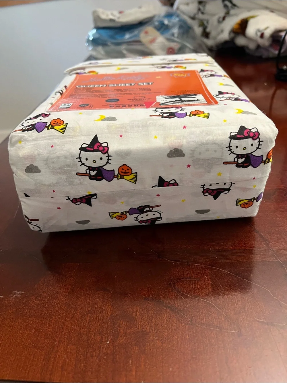 Hello Kitty Halloween Queen Sheet Set - White with Multi-Color Print